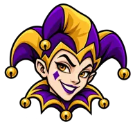 Joker IPTV purple and gold jester mascot